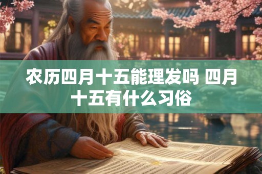 农历四月十五能理发吗 四月十五有什么习俗 农历四月十五能理发吗 四月十五有什么习俗