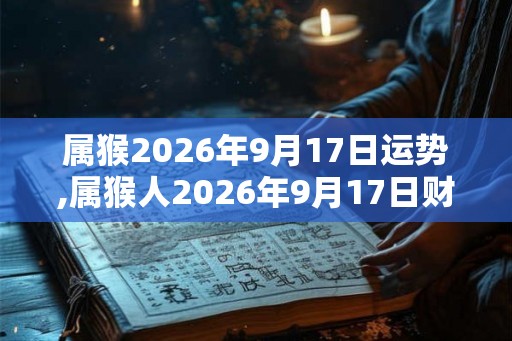 属猴2026年9月17日运势,属猴人2026年9月17日财运,生肖猴2026年9月17日运势