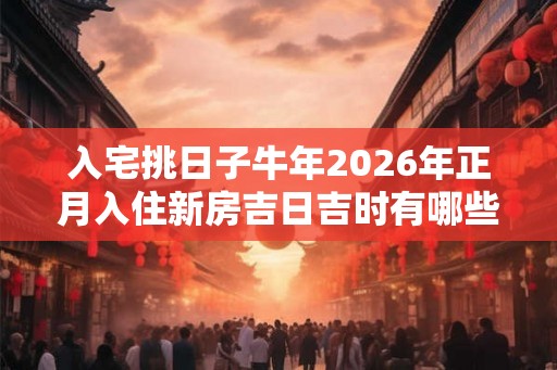 入宅挑日子牛年2026年正月入住新房吉日吉时有哪些 入宅挑日子牛年2026年正月入住新房吉日吉时有哪些