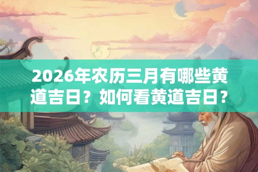 2026年农历三月有哪些黄道吉日？如何看黄道吉日？
