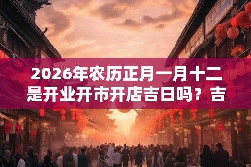 2026年农历正月一月十二是开业开市开店吉日吗？吉时查询！