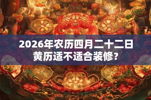 2026年农历四月二十二日黄历适不适合装修？