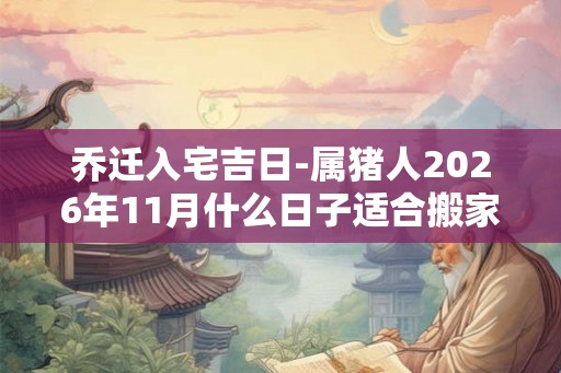 乔迁入宅吉日-属猪人2026年11月什么日子适合搬家进新居