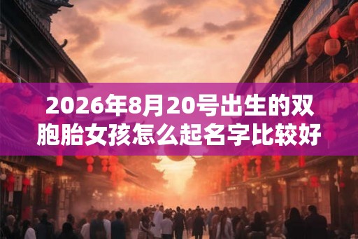 2026年8月20号出生的双胞胎女孩怎么起名字比较好，五行属什么？