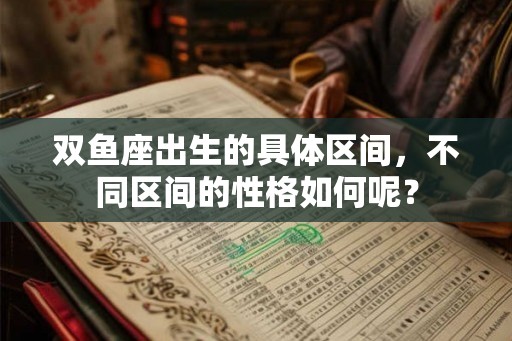 双鱼座出生的具体区间，不同区间的性格如何呢？
