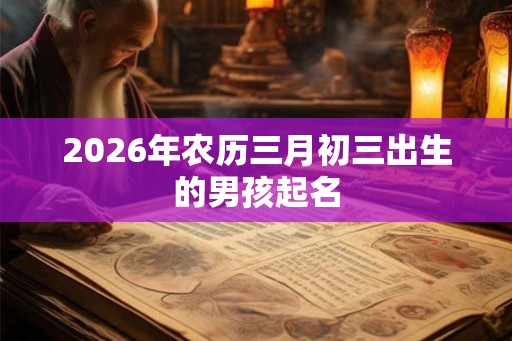 2026年农历三月初三出生的男孩起名