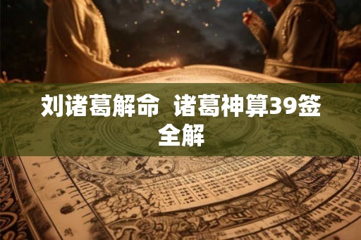 刘诸葛解命  诸葛神算39签全解