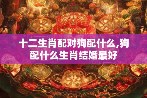 十二生肖配对狗配什么,狗配什么生肖结婚最好