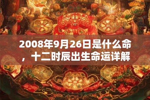 2008年9月26日是什么命，十二时辰出生命运详解