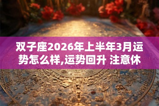 双子座2026年上半年3月运势怎么样,运势回升 注意休息