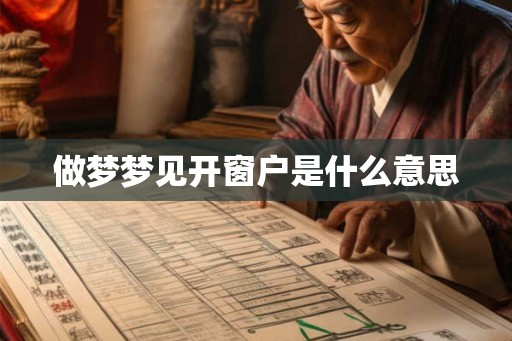 做梦梦见开窗户是什么意思