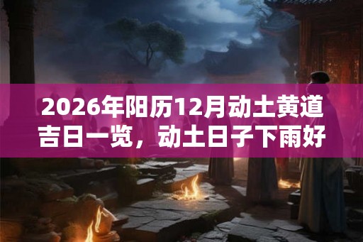 2026年阳历12月动土黄道吉日一览,动土日子下雨好不好? 2026年阳历12月动土黄道吉日一览,动土日子下雨好不好?