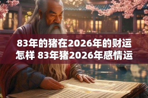 83年的猪在2026年的财运怎样 83年猪2026年感情运势怎么样