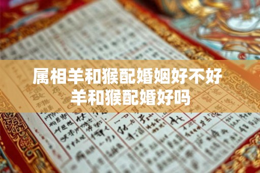 属相羊和猴配婚姻好不好 羊和猴配婚好吗