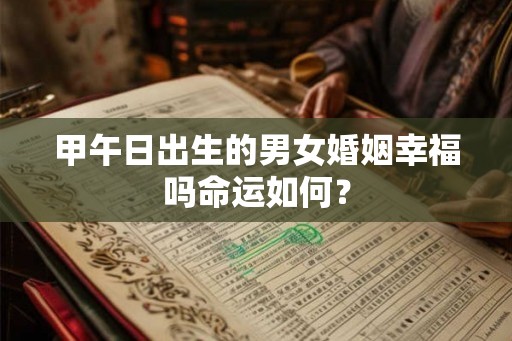 甲午日出生的男女婚姻幸福吗命运如何？