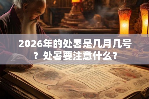 2026年的处暑是几月几号？处暑要注意什么？