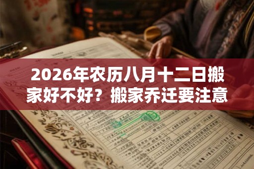 2026年农历八月十二日搬家好不好?搬家乔迁要注意什么? 2026年农历八月十二日搬家好不好?搬家乔迁要注意什么?