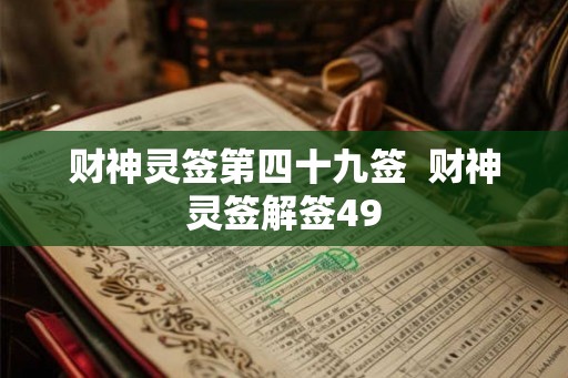 财神灵签第四十九签 财神灵签解签49 财神灵签第四十九签 财神灵签解签49