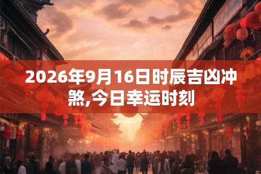 2026年9月16日时辰吉凶冲煞,今日幸运时刻