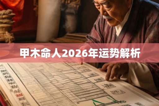 甲木命人2026年运势解析