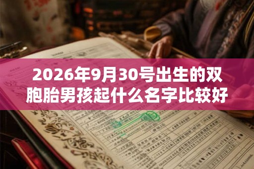 2026年9月30号出生的双胞胎男孩起什么名字比较好，五行属什么