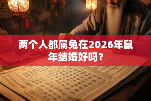 两个人都属兔在2026年鼠年结婚好吗? 两个人都属兔在2026年鼠年结婚好吗?