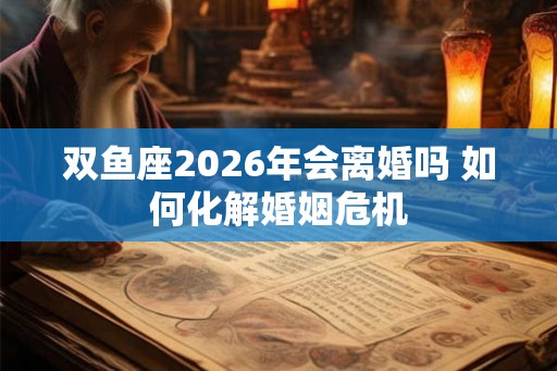 双鱼座2026年会离婚吗 如何化解婚姻危机