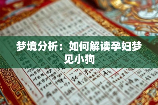 梦境分析：如何解读孕妇梦见小狗