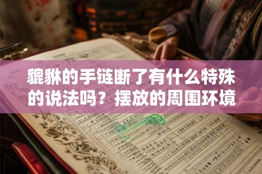 貔貅的手链断了有什么特殊的说法吗？摆放的周围环境要注意什么？