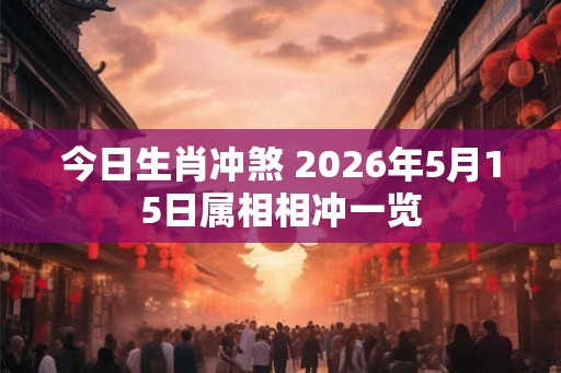 今日生肖冲煞 2026年5月15日属相相冲一览