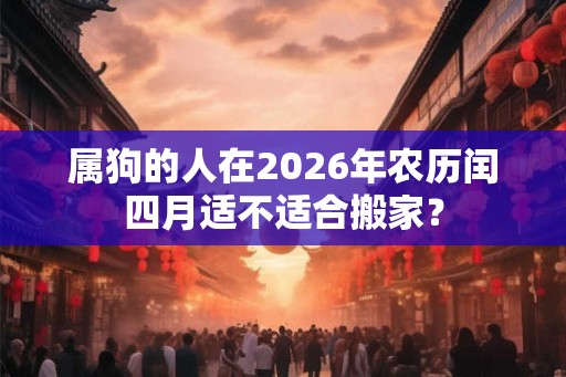 属狗的人在2026年农历闰四月适不适合搬家？