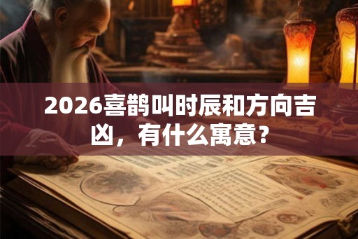 2026喜鹊叫时辰和方向吉凶，有什么寓意？