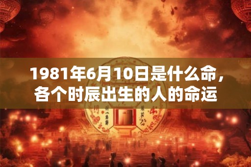 1981年6月10日是什么命，各个时辰出生的人的命运