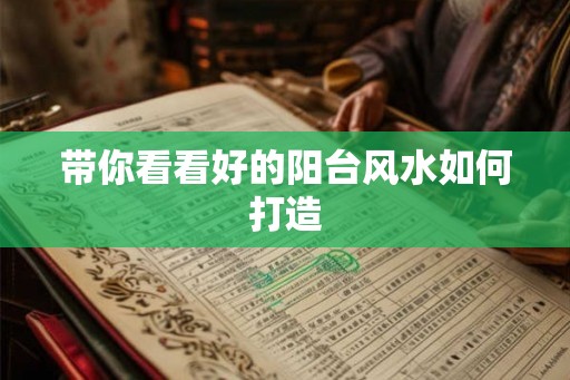 带你看看好的阳台风水如何打造