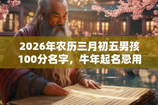 2026年农历三月初五男孩100分名字，牛年起名忌用字一览！