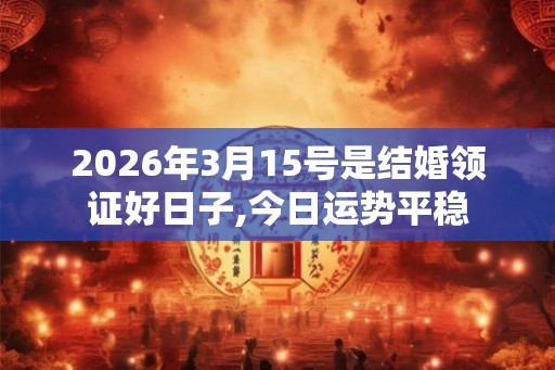 2026年3月15号是结婚领证好日子,今日运势平稳 2026年3月15号是结婚领证好日子,今日运势平稳