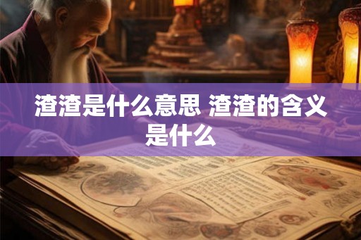 渣渣是什么意思 渣渣的含义是什么