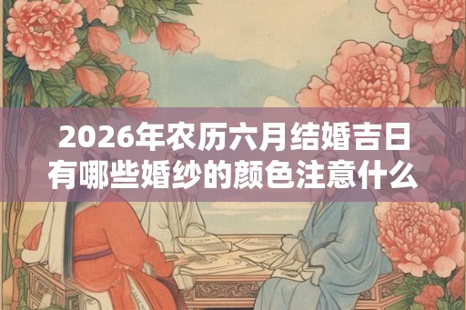 2026年农历六月结婚吉日有哪些婚纱的颜色注意什么