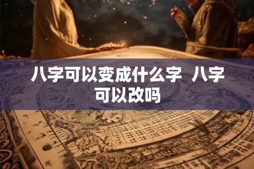 八字可以变成什么字  八字可以改吗