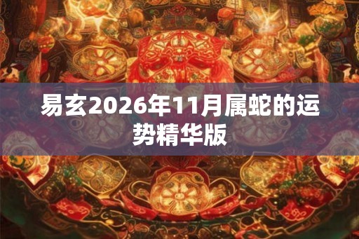 易玄2026年11月属蛇的运势精华版