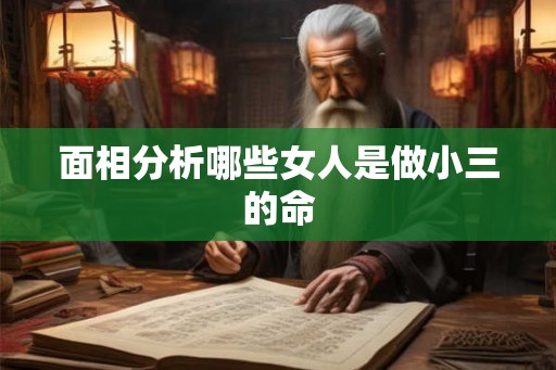 面相分析哪些女人是做小三的命