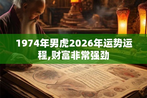 1974年男虎2026年运势运程,财富非常强劲 1974年男虎2026年运势运程,财富非常强劲