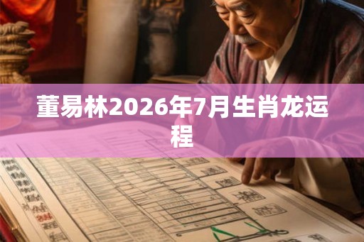 董易林2026年7月生肖龙运程