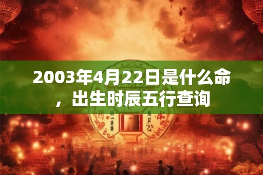 2003年4月22日是什么命，出生时辰五行查询