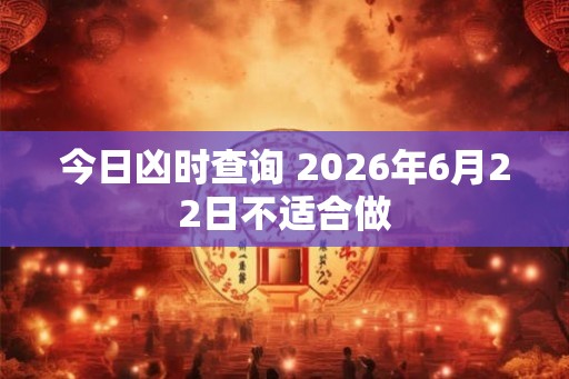 今日凶时查询 2026年6月22日不适合做