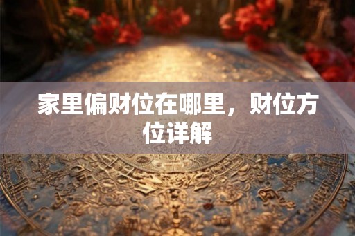 家里偏财位在哪里，财位方位详解