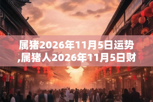 属猪2026年11月5日运势,属猪人2026年11月5日财运,生肖猪2026年11月5日运势