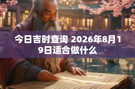 今日吉时查询 2026年8月19日适合做什么 今日吉时查询 2026年8月19日适合做什么