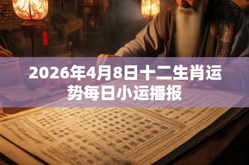 2026年4月8日十二生肖运势每日小运播报 2026年4月8日十二生肖运势每日小运播报