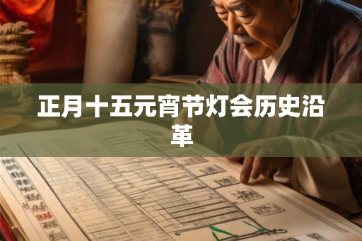 正月十五元宵节灯会历史沿革
